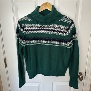 Harper Heritage Womens S Turtleneck Sweater Wool Cashmere Blend Fair Isle Nordic